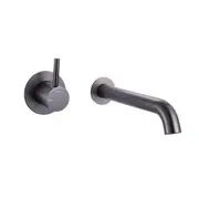 VITO BERTONI WISH2 Wall Basin Bath Mixer Set - 220mm - Matte Graphite