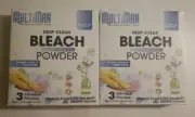 New (lot of 2 boxes) Multimax Deep Clean Bleach Powder 3-count 40 gm.