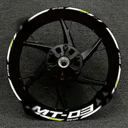 for MT-03 MT 03 Mt03 Motorcycle Decal Outer Wheel Rim Stickers Tire Film Border Reflective Decals Tire Decoration Sticker (Color : 33)