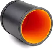 Leather Dice Cup with Orange Felt Lining