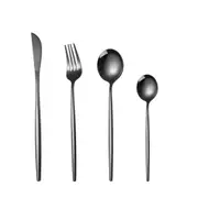 2Set Black Dinnerware Set Stainless Steel Cutlery Rainbow Dinner Set Knife Fork Spoon Silverware Set Kitchen Tableware Set