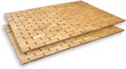 Bamboo Medium Size Bath Mat 2-Pack Bundle (24 x 16 inches) (2 M-2 Pack, Brown