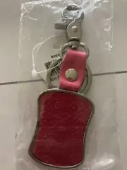 Pink Silvertone Keychain