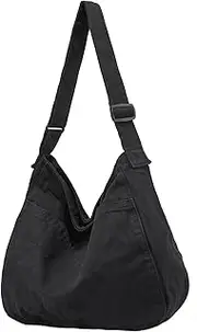 [DAINAOTM] Canvas Tote Bag Casual Hobo Crossbody Shoulder Bag for Women and Men Large Purse Messenger Bag Travel Work