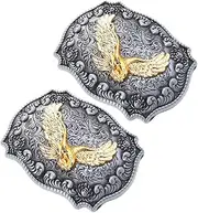 [WOFASHPURET] 2pcs Men Belt Buckle Eagle Design Retro Style Lightweight Sturdy Belt Accessory for Dressing
