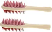 VALICLUD 2Pcs Long Handle Scalp Exfoliating Brush with Comfortable Silicone Grip Hair Brush for Dandruff Removal and Scalp Care for All Hair and Washing Use