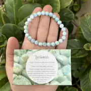 Larimar Crystal Bead Bracelet "EXTREMELY RARE" - 7mm Stretch Bracelet