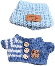 harayaa Dolls Clothes, Accessories, Suitable for 15cm to 17cm Labubu Dolls, Sweater and Hat,Doll Clothes Suit for Birthday,DIY Crafts , Blue