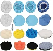 Anneome 1 Set Polisher Pad Kit Buffing Polishing Bonnet Cover for Drill Attachment Durable Cloth Sponge Material for Car Waxing Polishing Versatile
