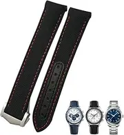 [BKUANE] 19mm 20mm 21mm Nylon Canvas Curved End Watchband Fit for Omega Seamaster 300 AT150 Speedmaster,For Longines Watch Strap