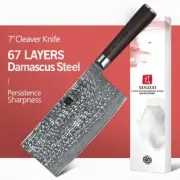 Cleaver Knife 67 Layers Damascus Steel VG10 Wood Handle Chef Butcher Cut Slicing