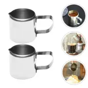2Pcs Steaming Pitcher Stainless Steel sauce jugs espresso measuring cup Soy