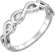 [JewelryWeb] 925 Sterling Silver Stackable Infinity Ring Size 6.5-Stackable-Ring for Women