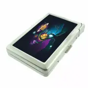 Space Tree Em1 Cigarette Case with Built in Lighter Metal Wallet