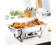 9L Bain Marie Bow Chafing Dish 3Lx3 Stainless Steel Food Buffet Warmer