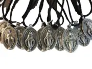 Lot of 10 Silver Miraculous Medals, 3cm,on Cords