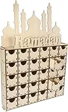 GREENADSCAPE Ramadan Wooden Countdown Calendar DIY Advent Calendar for Home Decor Eid Mubarak Countdown Unique Design for Festive Celebrations and Home Decoration