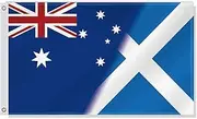 3×5 FT Australia and Scotland Combo Flag,Large Australians and Scots Friendship National Decor,Double Side Digital Printed 150D Polyester Banner With Canvas Header Brass Grommet
