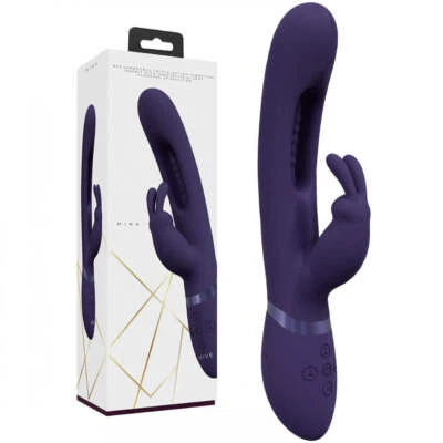 VIVE Mika - Model 23.2cm USB Rechargeable Purple Rabbit Vibrator for Women - G-S