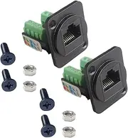 Lyaciomn Computer Module CAT5E Network Module Black D-Shape RJ45 Super Category 5 Wiring CAT5E Network 86 Panel 1U Rack Panel Module