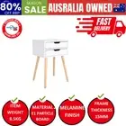 Bedside Table 2 Drawer Storage Nightstand - Suzy White