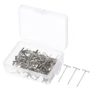 100pcs 1.25 Inch T-Pins, Stainless Blocking Pin Needles for Knitting, Silver