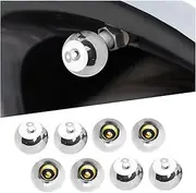 Augeny 8 PCS Car Tire Valve Caps, Pool 8 Ball Wheel Valve Stem Covers with Rubber Ring, Corrosion Resistant Airtight Tyre Dust Caps, Universal Stem Covers for Car, Truck, Bicycle, SUV (Silver)
