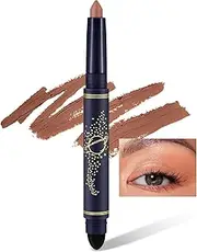 Eye Shadow Pen, Matte Glitter Crayon Eyeshadow Pencil, Eye Primer & Brightening Stick for Long Lasting Makeup, with Built-in Smudger