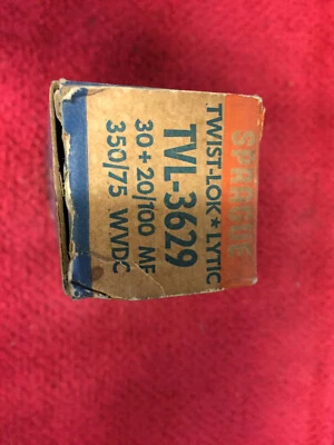 TVL-3629 30+20/100 MF 350/75 V TWIST-LOK SPRAGUE CAPACITOR NOS