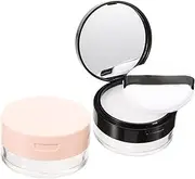 OATIPHO 2pcs Refillable Loose Powder Containers with Puff Travel Powder Dispenser Durable Makeup Boxes for Outdoor and Daily Use