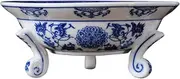 Fruit and Produce Storage Basket Fruit Bowl Chinese Style Round Ceramic Fruit Plate Home Living Room Kitchen Decoration Retro Porcelain Fruit Dish Candy Bowl Suitable for Kitchen Counters (Size : SMA
