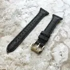 Black Sparkling Glitter Slim Elegant Soft Leather Band Strap for Fitbit Versa