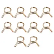 Double Wire Spring Hose Clamp, 10pcs 65Mn Steel 6mm Clips, Color Zinc Plated