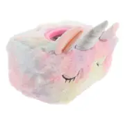 Cosmetic Pouches Wallet Unicorn Shaped Tissue Box Plush Holder