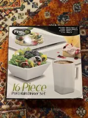 Fine Life 16 Piece Porcelain Dinner Set