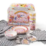 Brand New Mackenzie Childs Magical Unicorn Picnic Set