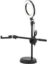 Ring Light for Desk with Stand Camera Projector Stand Quick Installation Flexible Over Head Arm for Video Recording Painting, Standard