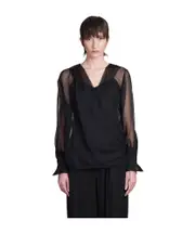 Givenchy Sheer Detailed Long-Sleeve Top FR36,FR42 black