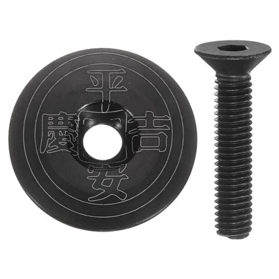 1 1/4" OD Bicycle Headset Stem Top Cap for Mountain Bike, Black