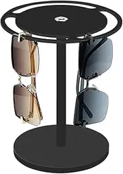 AIMALL Acrylic Glasses Storage Rack, 360 Degree Rotating Eyeglasses Display Shelf, Available in Black and Transparent