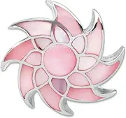 [JewelryWeb] 925 Sterling Silver Polished Pink Shell Fancy Slide 30.8x30.9mm Wide Pendant Necklace for Women