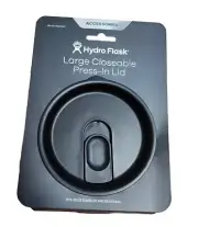 Hydro Flask Large Closeable Press-In Lid For 32 oz Tumbler & 24 oz Mug Black New