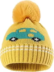 [Ipetboom] Infant Toddler Boys and Girls Warm Hat Cartoon Knitted Beanies Boys Girls Newborn Essential Yellow
