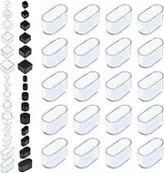 Rustark 20Pcs 20mmx40mm Clear Oval Rubber Furniture Leg Caps Assortment Kit Anti-Slip Chair Leg Caps Furniture Floor Protectors Chair Leg Covers Chair Leg Foot Cover Feet Pads for Chair Table Sofa