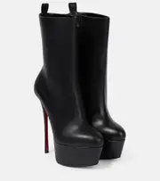 [Christian Louboutin] Christian Louboutin Dolly Booty Alta 160 leather platform boots AU 7 black
