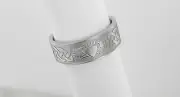 Cobalt Chrome Claddagh & Celtic Knot Wedding Ring Band Made in USA Size 10.5