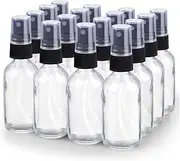 LeoLeoyy Spray Bottle, 2oz Fine Mist Glass Spray Bottle, Little Refillable Liquid Containers for Watering Flowers Cleaning(16 Pack, Clear)