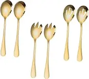 Cabilock Stainless Steel Salad Fork Spoon Set Large Serving Spoons Cutlery Sets