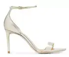 Saint Laurent Amber 85 Platino Gold Leather Ankle Strap Sandal Pump Heel 36.5