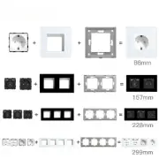 Panel Single Double Frames Wall Socket Part DIY Part with MetalUSB TYPE-C Socket